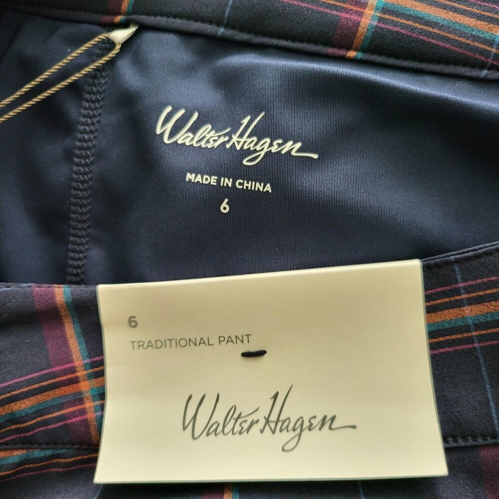 NWT Walter Hagen Lady Hagen Women's Clubhouse 17” Plaid Golf Skort Size 6 - Picture 5 of 10